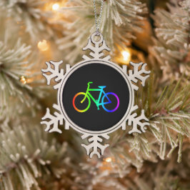 Adorno De Peltre Tipo Copo De Nieve Bicicleta arcoíris con ombre brillante