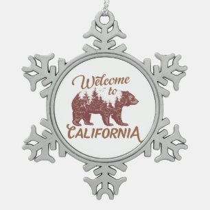 Adorno De Peltre Tipo Copo De Nieve Bienvenidos a California Bear Forest