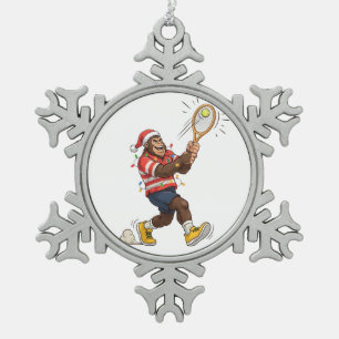 Adorno De Peltre Tipo Copo De Nieve Bigfoot Sasquatch Tenis Navidad 2026 Fiesta