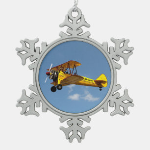 Adorno De Peltre Tipo Copo De Nieve Biplano de correo aéreo