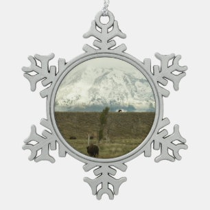 Adorno De Peltre Tipo Copo De Nieve Bison en la fotografía del parque nacional del Gra