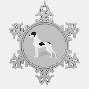 Adorno De Peltre Tipo Copo De Nieve Black Piebald Great Dane