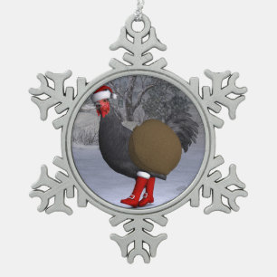 Adorno De Peltre Tipo Copo De Nieve Black Rooster Santa Claus