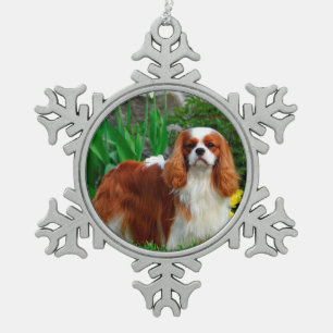 Adorno De Peltre Tipo Copo De Nieve Blenheim Cavalier King Charles Spaniel Perro de Ca