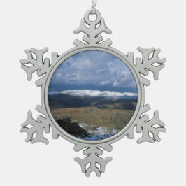 Adorno De Peltre Tipo Copo De Nieve Bloque fotográfico de la tarjeta de vacaciones de 