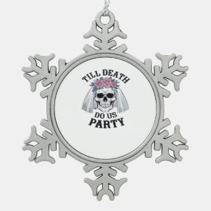 Adorno De Peltre Tipo Copo De Nieve Boda de Halloween espantado - Hasta que la muerte