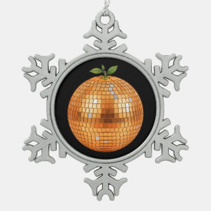 Adorno De Peltre Tipo Copo De Nieve Bola de Disco Naranja