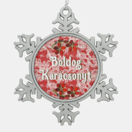 Adorno De Peltre Tipo Copo De Nieve Boldog Karácsonyt | Feliz Navidad en húngaro