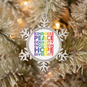 Adorno De Peltre Tipo Copo De Nieve Bondad Paz Igualdad Amor Inclusión Esperanza LGBT