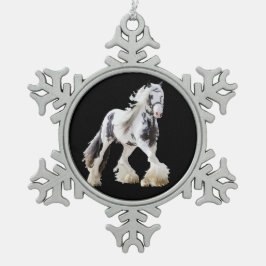 Adorno De Peltre Tipo Copo De Nieve Borrador de caballos Gypsy Mare Stallion