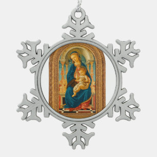 Adorno De Peltre Tipo Copo De Nieve Botticelli (1445-1510) Madonna & Child Enthroned