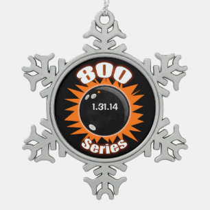 Adorno De Peltre Tipo Copo De Nieve Bowling 800 Series Club, Naranja y negro