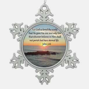 ADORNO DE PELTRE TIPO COPO DE NIEVE BREATHTAKING JOHN 3:16 SUNRISE