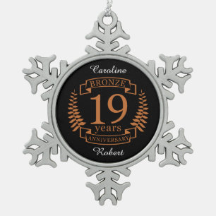 Adorno De Peltre Tipo Copo De Nieve Bronce, aniversario tradicional de boda 19 años