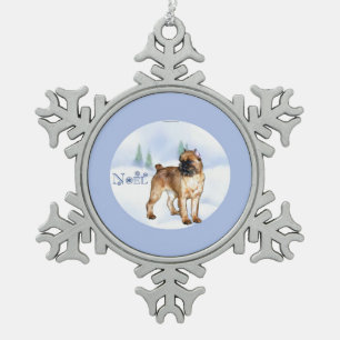 Adorno De Peltre Tipo Copo De Nieve Bruselas Griffon Noel