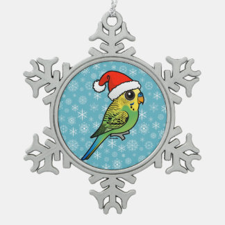 Adorno De Peltre Tipo Copo De Nieve Budgerigar Papá Noel