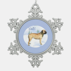 Adorno De Peltre Tipo Copo De Nieve Bullmastiff Noel Keychain