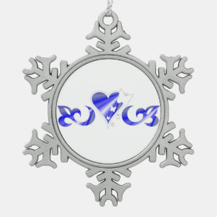 Adorno De Peltre Tipo Copo De Nieve Butterfy Lily y Heart