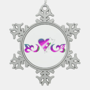Adorno De Peltre Tipo Copo De Nieve Butterfy Lily y Heart