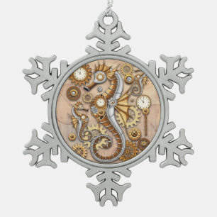 Adorno De Peltre Tipo Copo De Nieve Caballito de mar steampunk surrealista vintage