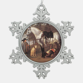 Adorno De Peltre Tipo Copo De Nieve Caballo en un paisaje Aelbert Cuyp