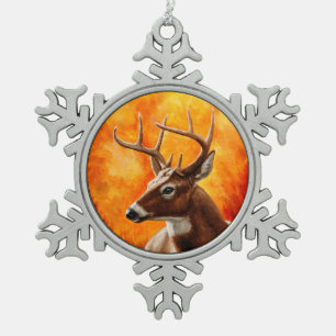 Adorno De Peltre Tipo Copo De Nieve Cabeza de toro de Whitetail Deer Trophy