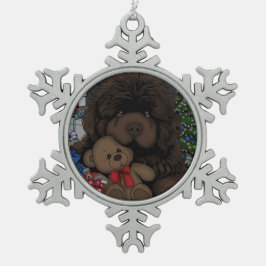 Adorno De Peltre Tipo Copo De Nieve cachorro de Terranova oso de peluche