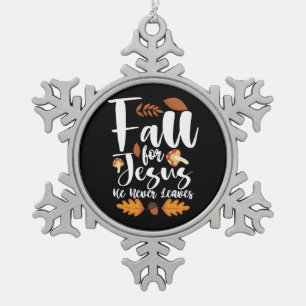 Adorno De Peltre Tipo Copo De Nieve Caer por Jesús Él Nunca Deja Día de Acción de Grac