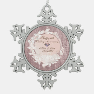 Adorno De Peltre Tipo Copo De Nieve Calabaza de oro rosa con diamante 10º aniversario