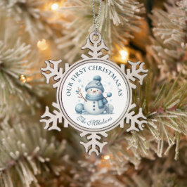 Adorno De Peltre Tipo Copo De Nieve Cálida Navidad Rustica Azul