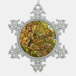 Adorno De Peltre Tipo Copo De Nieve Cambiante color de otoño verde y dorado del arce