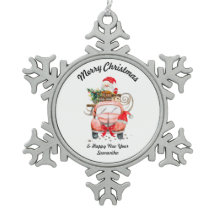 Camión de Santa Claus nevado feliz Navidad
