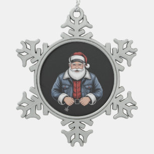 Adorno De Peltre Tipo Copo De Nieve Camionero Santa Claus Funny Truck Drik Navidades
