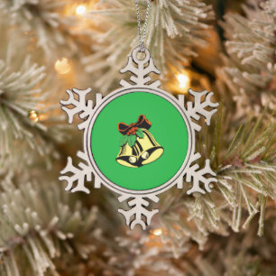 Adorno De Peltre Tipo Copo De Nieve Campanas de Navidad Copo de Nieve de Peltre