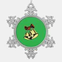 Campanas de Navidad Copo de Nieve de Peltre