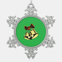 Adorno De Peltre Tipo Copo De Nieve Campanas de Navidad Copo de Nieve de Peltre