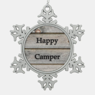 Adorno De Peltre Tipo Copo De Nieve Camping Feliz