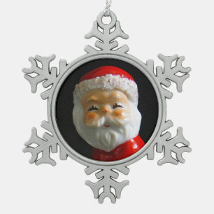 Adorno De Peltre Tipo Copo De Nieve Cara linda de Santa Claus
