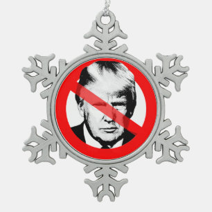 Adorno De Peltre Tipo Copo De Nieve Cara tachada anti Donald J. Trump