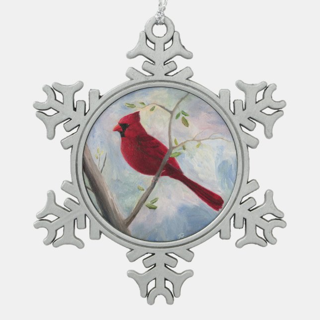 Adorno De Peltre Tipo Copo De Nieve Cardinal (Anverso)