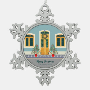 Adorno De Peltre Tipo Copo De Nieve Casa festiva portuguesa de navidades