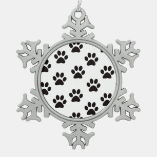 Adorno De Peltre Tipo Copo De Nieve Cat Paw Imprime Ornamato De Copo De Nieve