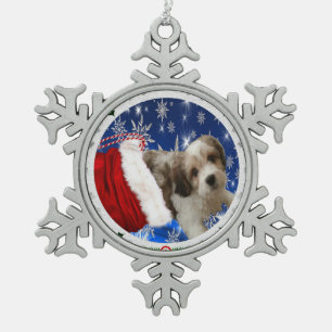 Adorno De Peltre Tipo Copo De Nieve Cavachon Ornament, Christmas Dog