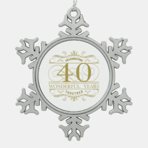 Adorno De Peltre Tipo Copo De Nieve Celebrando el 40° aniversario