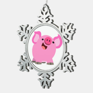 Adorno De Peltre Tipo Copo De Nieve Cerdo Personalizado Cute Laughing