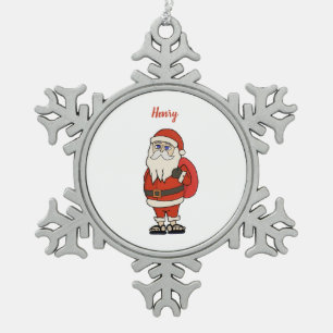 Adorno De Peltre Tipo Copo De Nieve Chanclas de Navidad de Papá Noel personalizadas