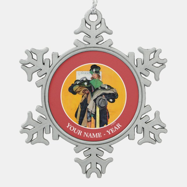 Adorno De Peltre Tipo Copo De Nieve Chica Hatcheck (Anverso)