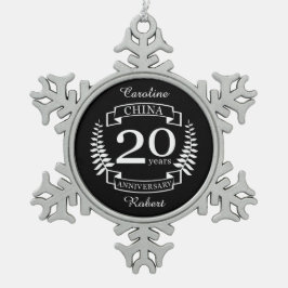 Adorno De Peltre Tipo Copo De Nieve China 20 años del aniversario tradicional de los b