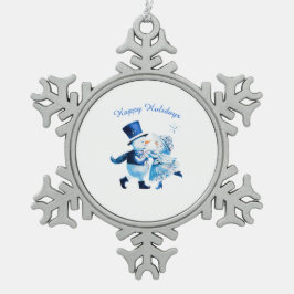 Adorno De Peltre Tipo Copo De Nieve Christmas Frost Romance - Snowy Magic Vintage