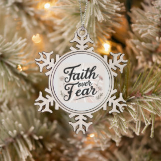 Adorno De Peltre Tipo Copo De Nieve  Christmas Ornament | Faith Inspired